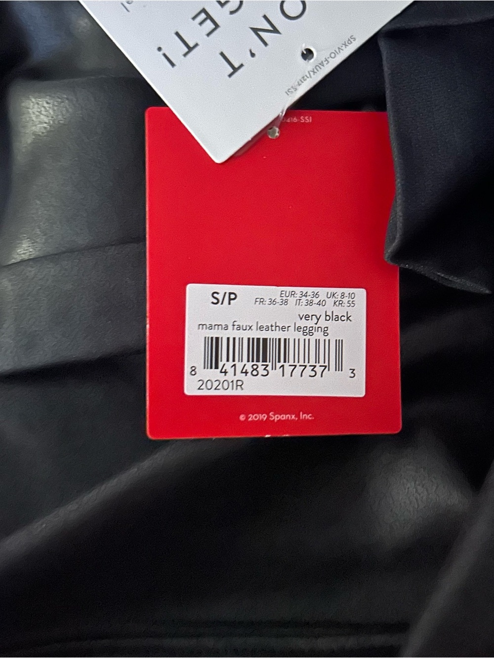 Spanx Black Mama Faux Leather Maternity Leggings Very Black Size Small - Picture 4 of 5